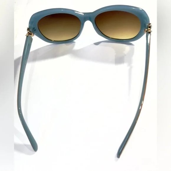 TIFFANY & CO. Animal Print On Tiffany Blue Polarized Cats Eye Sunglasses TF4048 - Picture 8 of 11